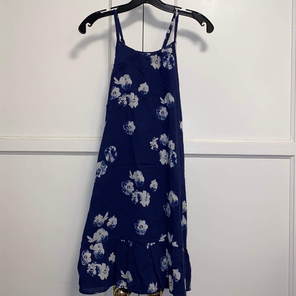 Old Navy Size 14 Blue White Floral Print Dress - Picture 1 of 9